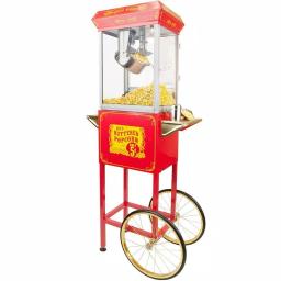 Funtime Sideshow Popper 8 oz. Popcorn Machine & Cart, Traditional Red/Gold Theater Style thumbnail 4