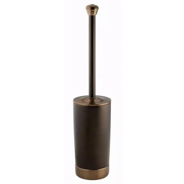 interDesign York Metal Bowl Brush with Bronze Handle and Chrome Base