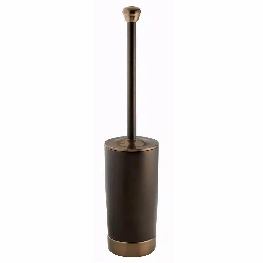 interDesign York Metal Bowl Brush with Bronze Handle and Chrome Base