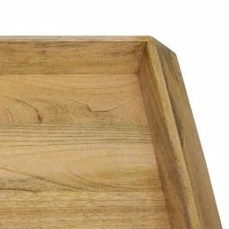 Stonebriar Collection Stonebriar Rustic Mango Wood Square Serving Tray with Handles thumbnail 3