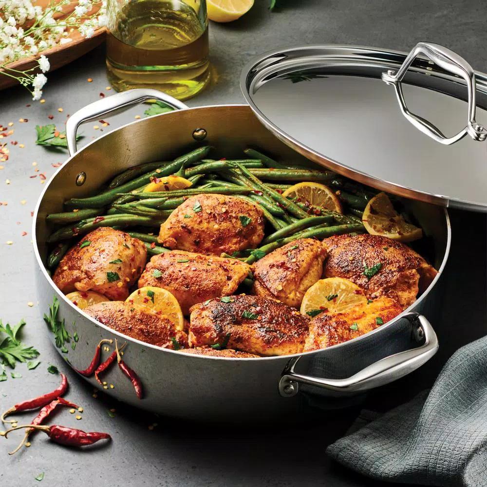 Tramontina Gourmet 6 Qt. Tri-Ply Clad Stainless Steel Covered Braiser