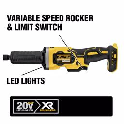 DEWALT 20V MAX XR Brushless 4-1/2 in. Cordless Angle Grinder & 1-1/2 in. Die Grinder Kit with 5.0Ah Battery thumbnail 9