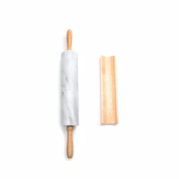 Fox Run White Marble Rolling Pin with Wooden Handles and Base thumbnail 3