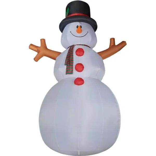 Fraser Hill Farm 20 ft. Jolly Snowman Christmas Inflatable with RGB Lights