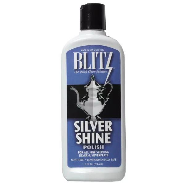 Blitz Silver Shine Polishing Liquid, 8 oz. - Non-Toxic Silver & Silver-Plate Cleaner