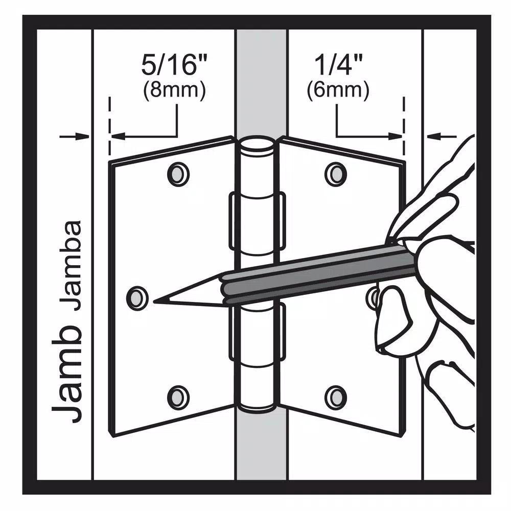 Everbilt 4 in. Matte Black Square Corner Smooth Action Butt Door Hinge, 3-Pack