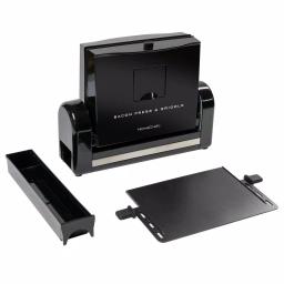 HomeCraft Black Bacon Press and Griddle, 900W Countertop Specialty Grill with Vertical Cooking and Drip Tray thumbnail 4