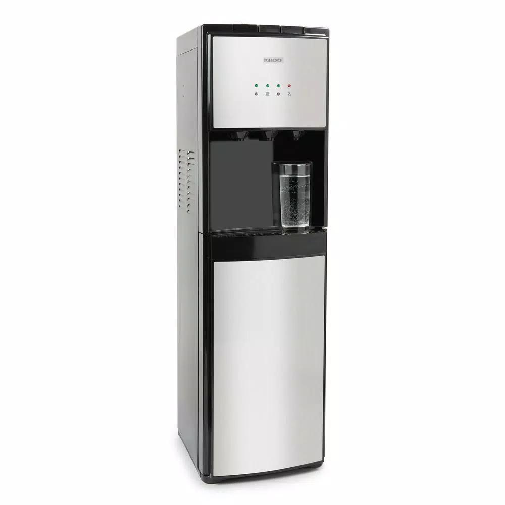 Igloo Bottom Loading Water Dispenser - Hot, Cold & Room Temperature - Black & Stainless Steel