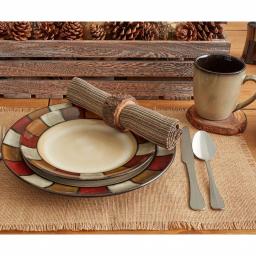 Pfaltzgraff Taos 16-Piece Stoneware Dinnerware Set, Service for 4, Brown thumbnail 3