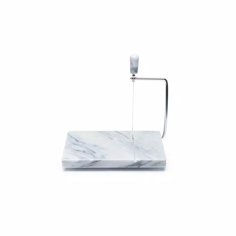 Fox Run White Marble Cheese Slicer Board with Stainless Steel Wire and 2 Replacement Wires