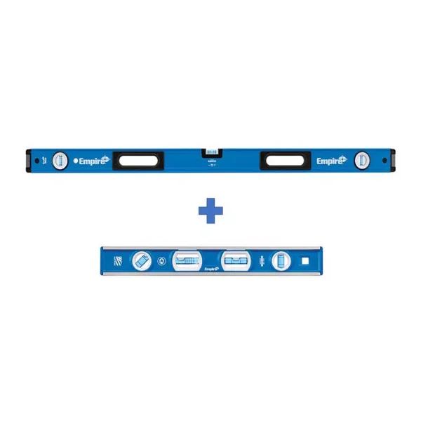 Empire e75 Series True Blue 48 in. Box Level and 12 in. Magnetic Level Set