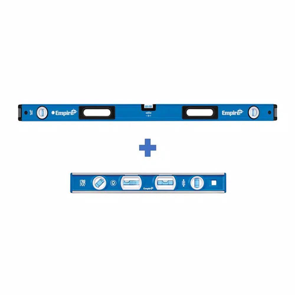 Empire e75 Series True Blue 48 in. Box Level and 12 in. Magnetic Level Set
