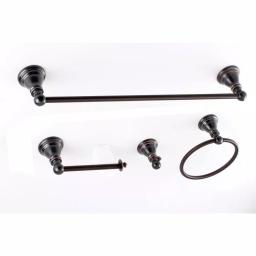 Kingston Brass 4-Piece Naples Bronze Bath Hardware Set - Oil Rubbed Bronze Bathroom Accessory Kit thumbnail 1