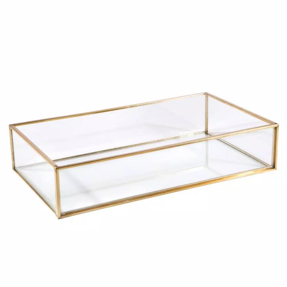 Home Details Vintage Gold Glass Keepsake Tray