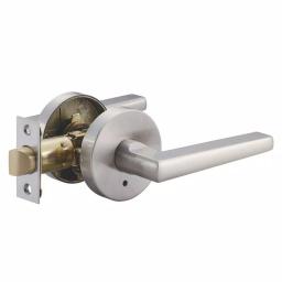 Toledo Fine Locks Tarragona Satin Nickel Privacy Bed/Bath Door Lever Set by Toledo Fine Locks thumbnail 1