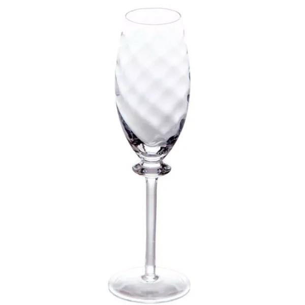 Abigails Romanza Clear Optic Glass Champagne Flutes, Set of 4