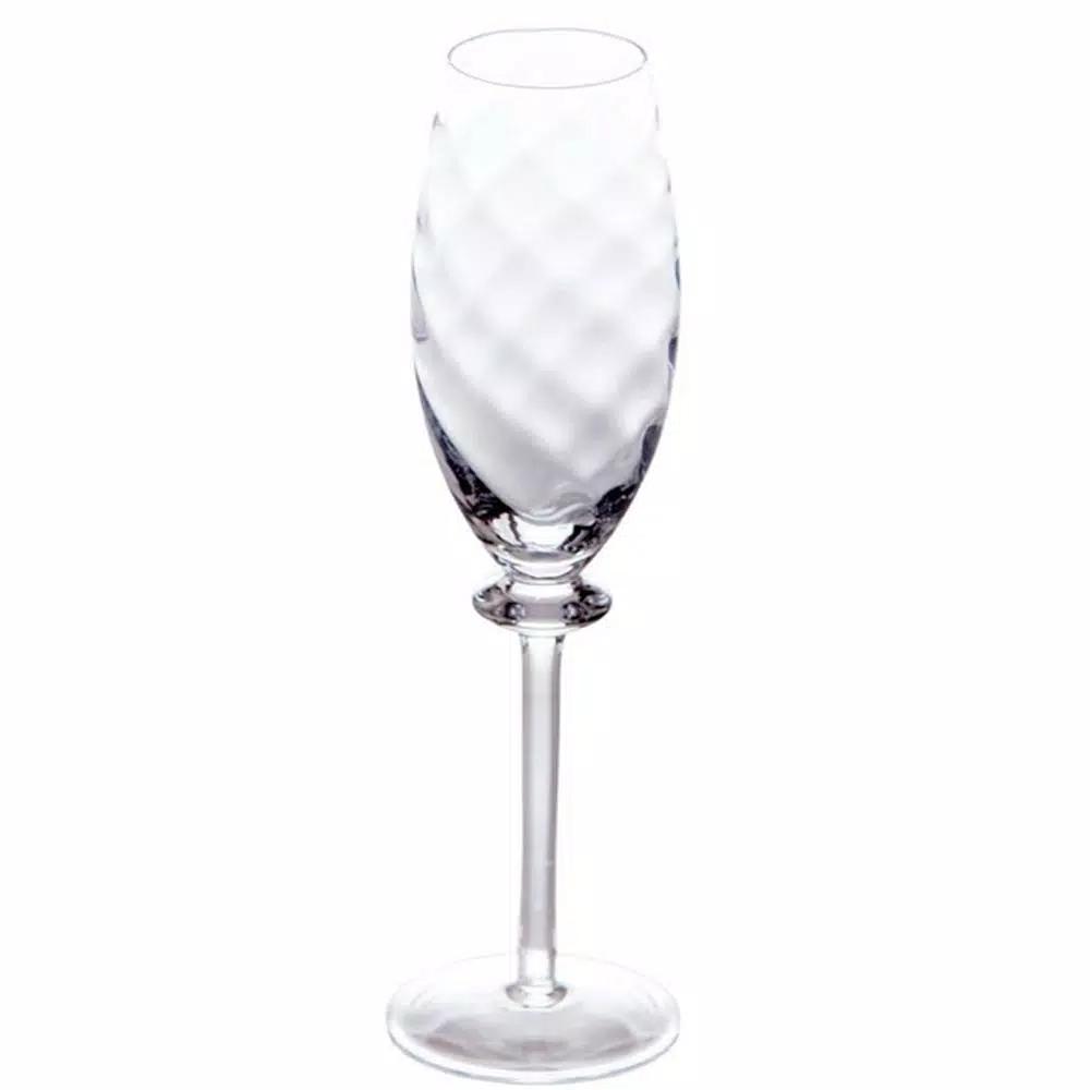 Abigails Romanza Clear Optic Glass Champagne Flutes, Set of 4