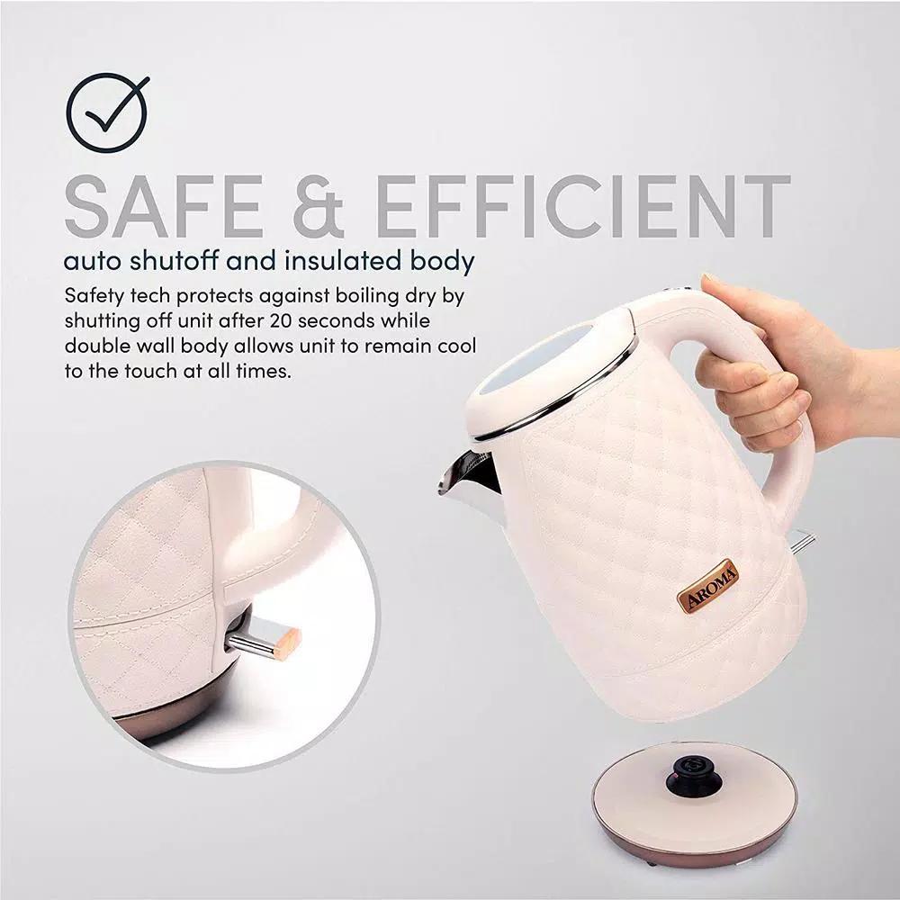 Aroma Professional 7-Cup Electric Water Kettle, 316 Surgical Grade Stainless Steel, Pink