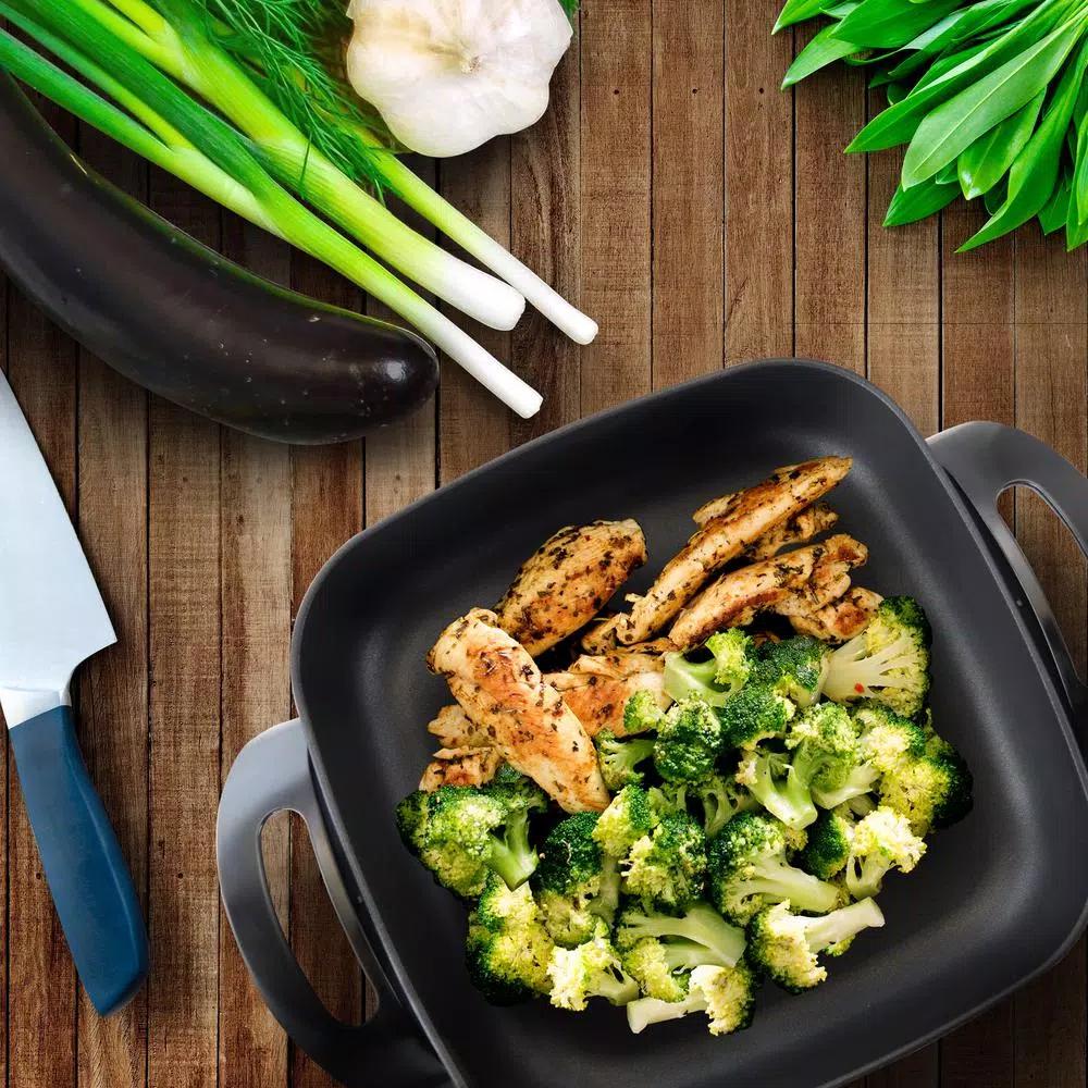 Better Chef 11.5 in. Black Non-Stick Electric Skillet Grill, 1500W