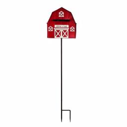 Alpine Corporation 54 in. Metal Letters to Santa Red Barnhouse Mailbox Garden Stake thumbnail 1