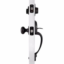 Design House Coventry Matte Black Entry Door Handleset with Cambridge Interior Knob and Single Cylinder Deadbolt thumbnail 5