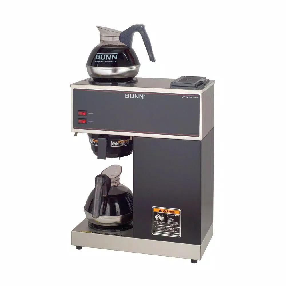 BUNN VPR-2EP 12-Cup Commercial Coffee Brewer with 2 Decanters and Dual Warmers, Black