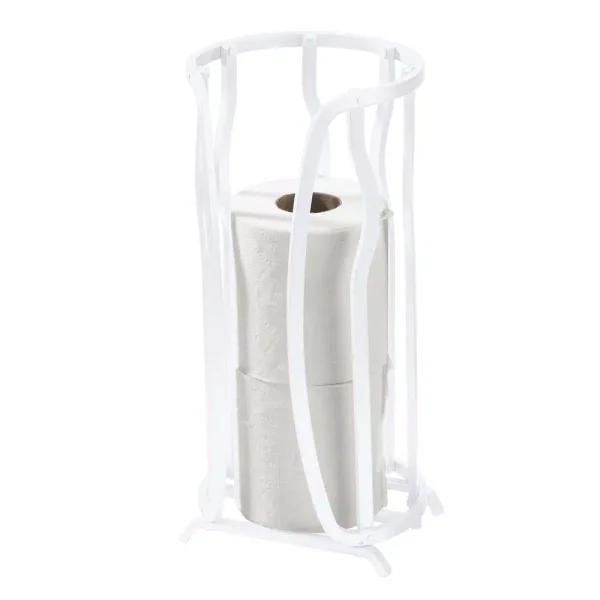 Bath Bliss Aluminum Toilet Paper Holder, 3-Roll Vertical Reserve, White