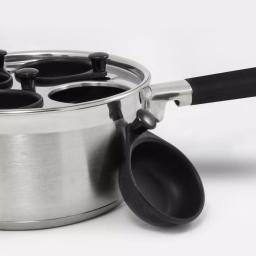 ExcelSteel Professional 4-Cup Stainless Steel Egg Poacher Set with Non-Stick Cups and Silicone Spatula thumbnail 4