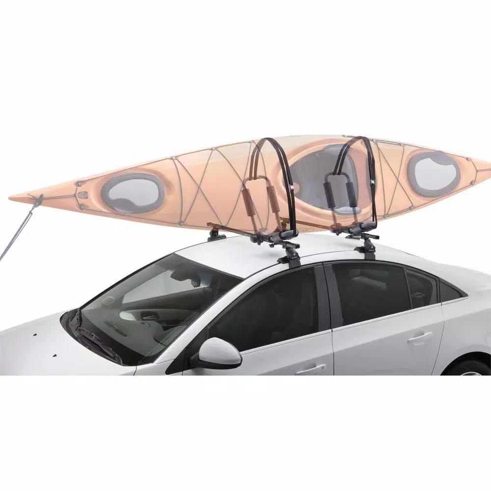 SportRack Kayak Folding Carrier, J-Style Steel Roof Rack with Adjustable Padding