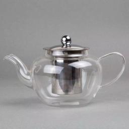 Creative Home 20 oz Borosilicate Glass Teapot with Stainless Steel Removable Lid and Infuser Basket thumbnail 2