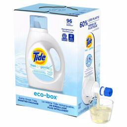 Tide Free & Gentle Liquid Laundry Detergent HE Eco Box, 105 oz (96 Loads) thumbnail 4