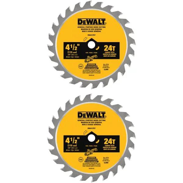 DEWALT ATOMIC 4-1/2 in. 24-Tooth Carbide Circular Saw Blade (2-Pack)