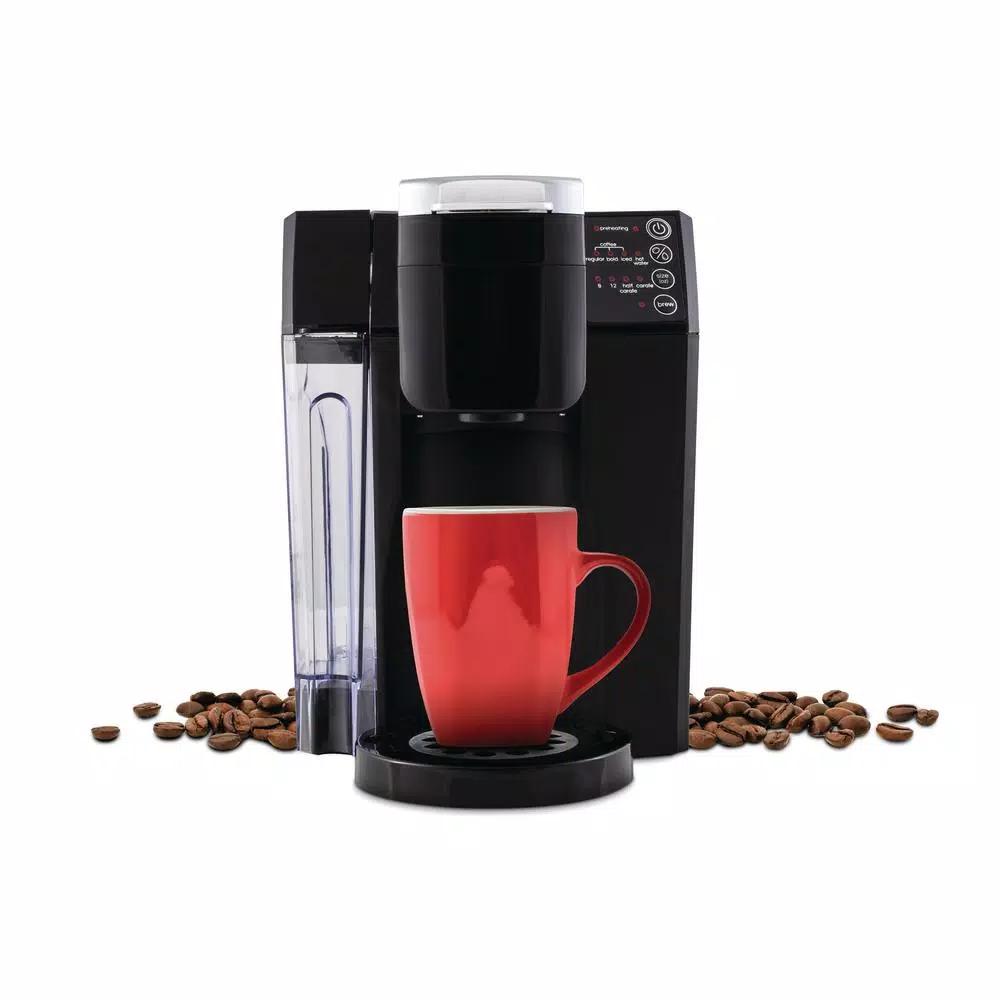 NuWave Bruhub Black Single Serve Coffee Maker with 42 oz. Carafe and Hot Water Function
