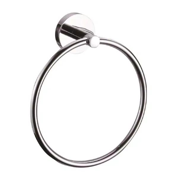 Design House GRAZ Park Polished Chrome Towel Ring - Modern Zinc Hand Towel Holder