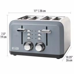 Haden Perth 1500W 4-Slice Wide Slot Toaster, Slate Grey thumbnail 4