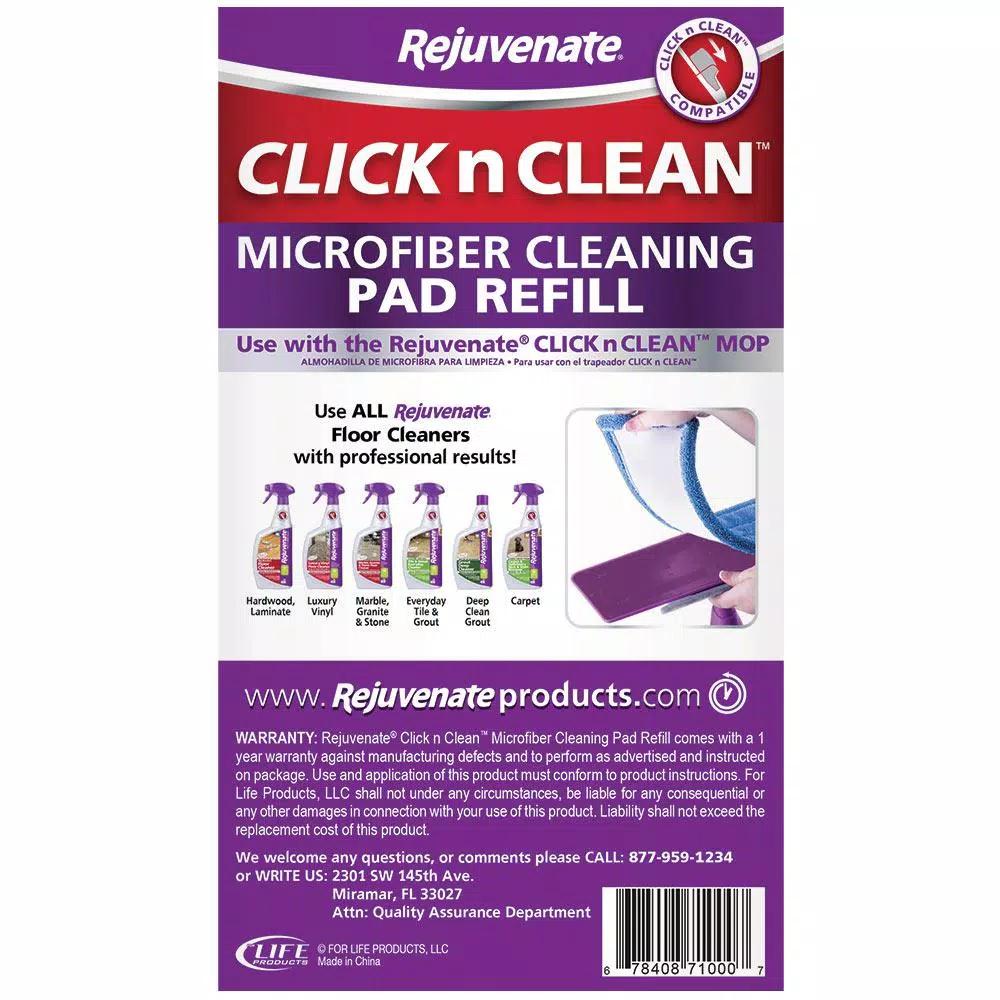 Rejuvenate Click N Clean Microfiber Cleaning Pad Refill for Multi-Surface Spray Mop