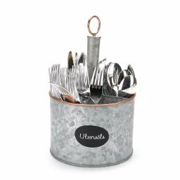 MIND READER Silver Metal 4 Section Utensil Caddy & Cutlery Holder thumbnail 2