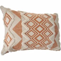 LR Home 36 x 14 in. Orange and Cream Tufted Geometric Cotton Throw Pillow thumbnail 2