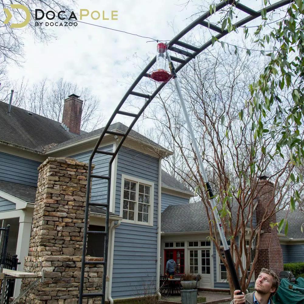 DocaPole Big-Reach Pole Hook Attachment for Extension Poles, Zinc-Coated Utility Hook for Hanging and Retrieval