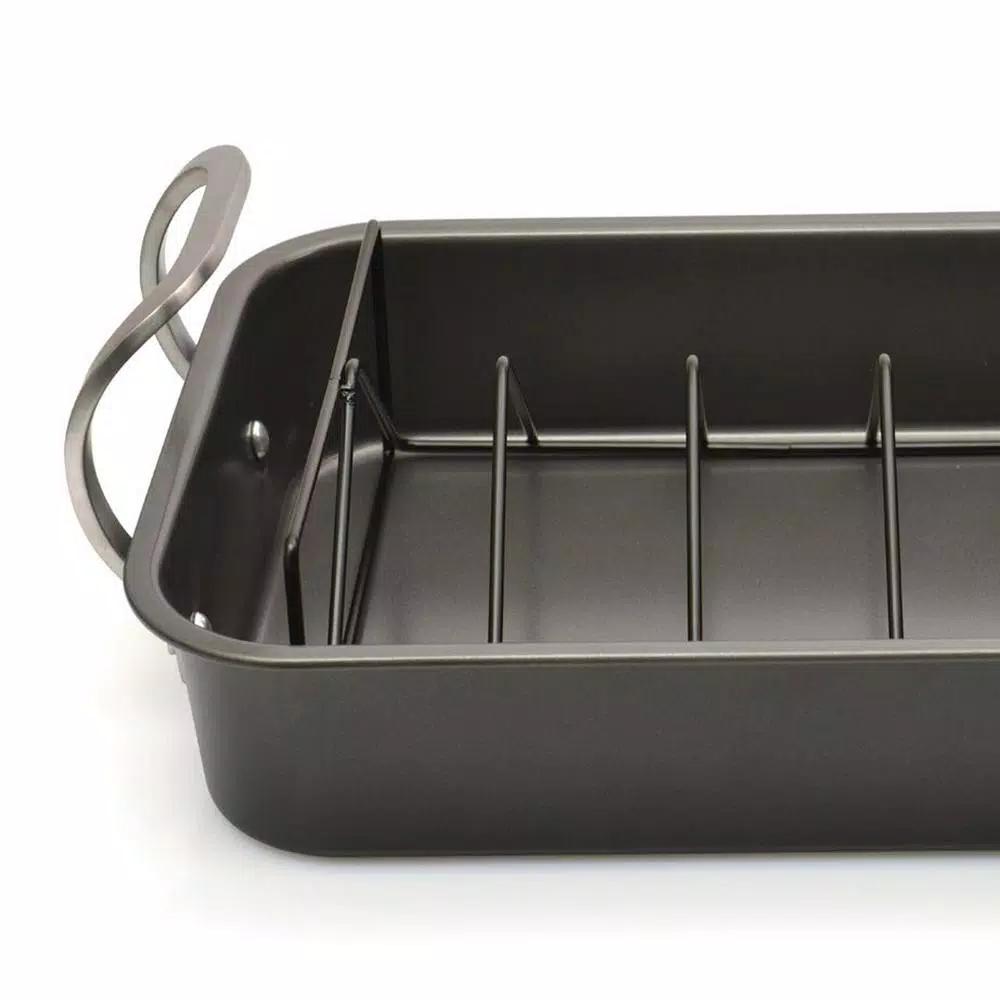 BergHOFF EarthChef 13 in. Carbon Steel Non-Stick Roaster Pan with Rack, 7 qt.