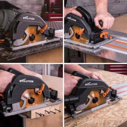 Evolution Power Tools 15 Amp 7-1/4 in. Corded Circular Track Saw Kit with 40 in. Track and Multi-Material Blade thumbnail 4