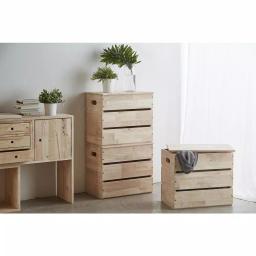 ORE International Mid-Century Modern Natural Wood Storage Box & Multipurpose Bench thumbnail 5