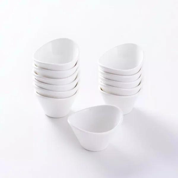 MALACASA 2.5 in. White Porcelain Ramekins Set of 12, Ceramic Souffle Dishes for Baking and Serving