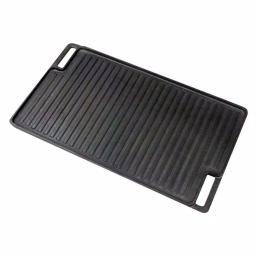 NutriChef 18 in. Reversible Cast Iron Grill Pan Set with Heat-Resistant Silicone Mitt, Black thumbnail 1