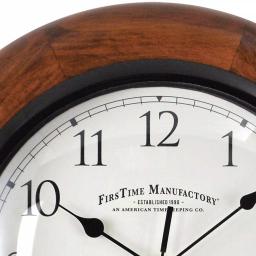 FirsTime & Co. FirsTime 11 in. Walnut Solid Wood Round Wall Clock thumbnail 3