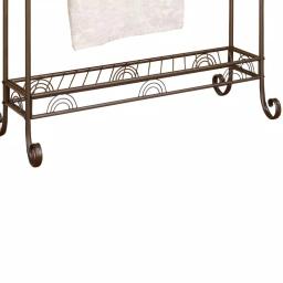 Benjara Modern Freestanding Metal Towel Rack with 3 Chrome Bars - Dark Bronze thumbnail 4