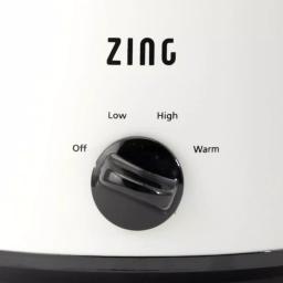 Zing 4 Qt. Round White Slow Cooker with Glass Lid and 3 Heat Settings thumbnail 3