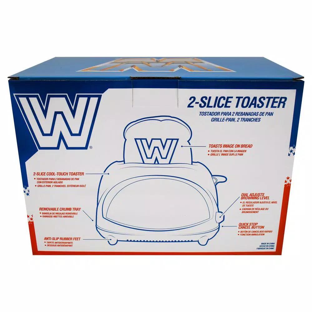 Uncanny Brands WWE Retro Blue Two-Slice Toaster, 600W