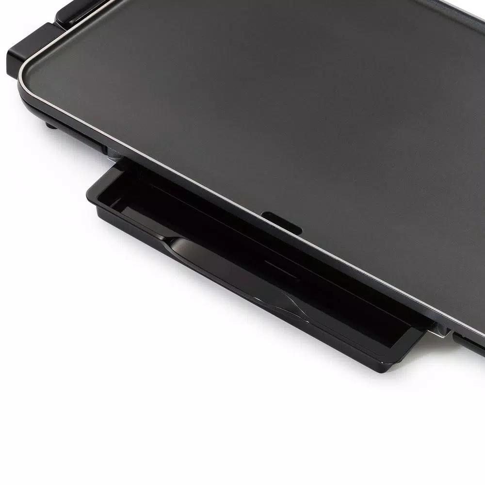 Presto SlimLine 286 sq. in. Black Electric Griddle with Temperature Sensor and Non-Stick Surface