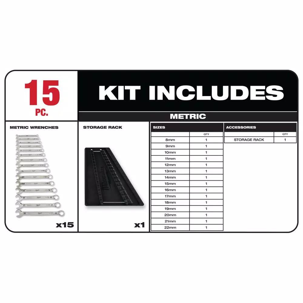 Milwaukee 19-Piece Metric Combination Wrench and Hook & Pick Set